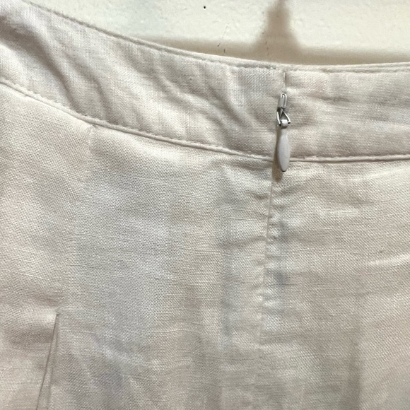 Talbots white linen skirt pleated 4 petite - Picture 7 of 7